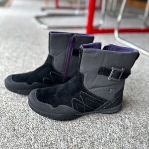 Merrell Albany Sky Suede Waterproof Boots Womens Size 9 Black Gray Purple J42316